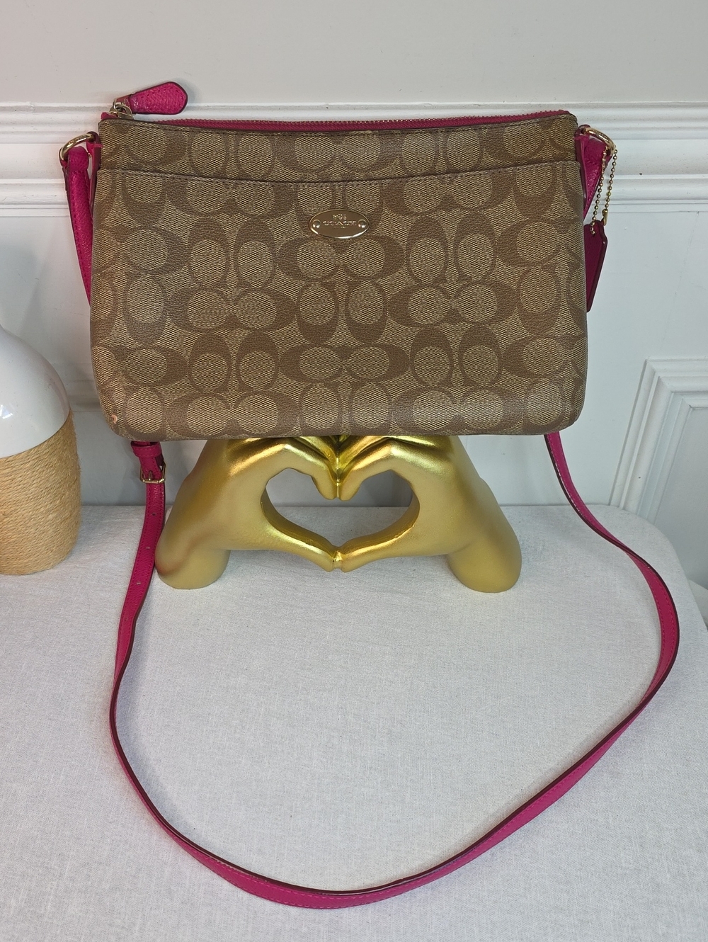 Coach East West Pop Up Signature Canvas Crossbody